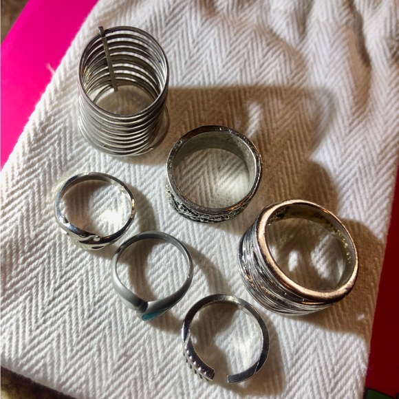Silver Tone Ring Bundle with Intricate Designs - Picture 3 of 3